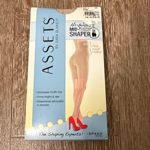 New Spanx Assets High Waist Mid Thigh Shaper Sz 1 95-125 lbs Nude